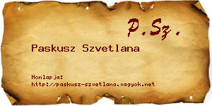 Paskusz Szvetlana névjegykártya